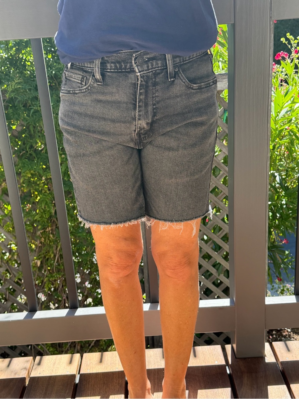 Levi's Black Washed Denim Jean Shorts